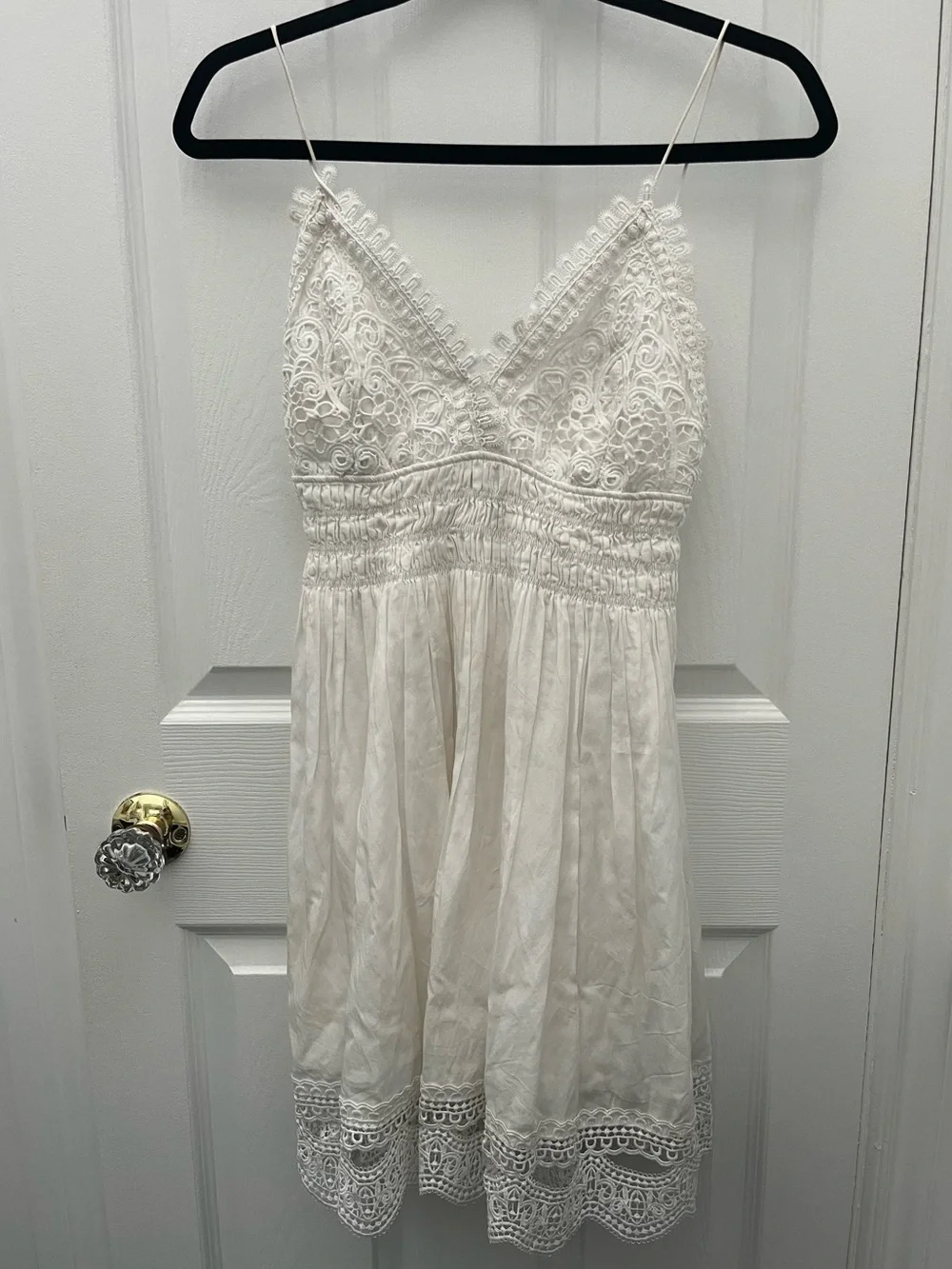 Zara White Crochet Bodice Spaghetti Strap Top - Picture 3 of 14
